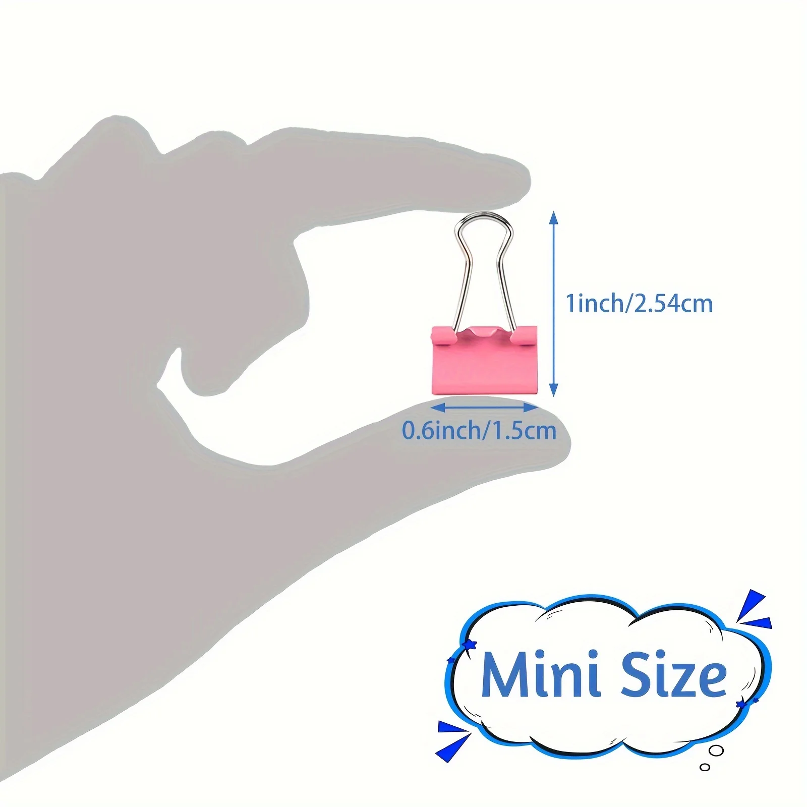 60pcs Mini Binder Clips Color Binder Clip Small Paper Clip 15mm 5/8 Inch Micro Size Office Clips for Home School Office Business