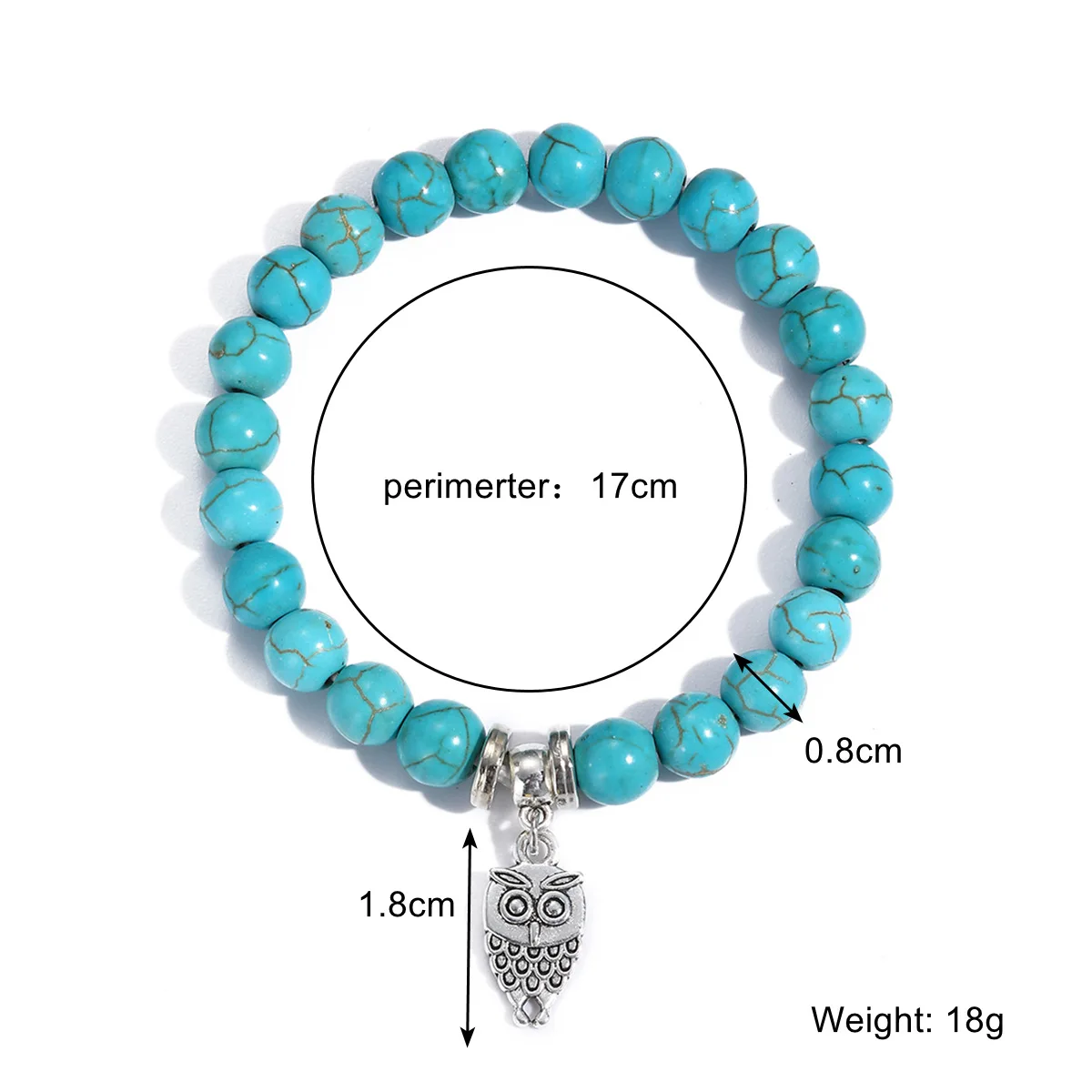 Various Shapes Blue Turquoise Bracelets Cube Cylindrical Beads Blue Natural Stone Bracelet For Men Women Elastic Cord Jewelry view 5