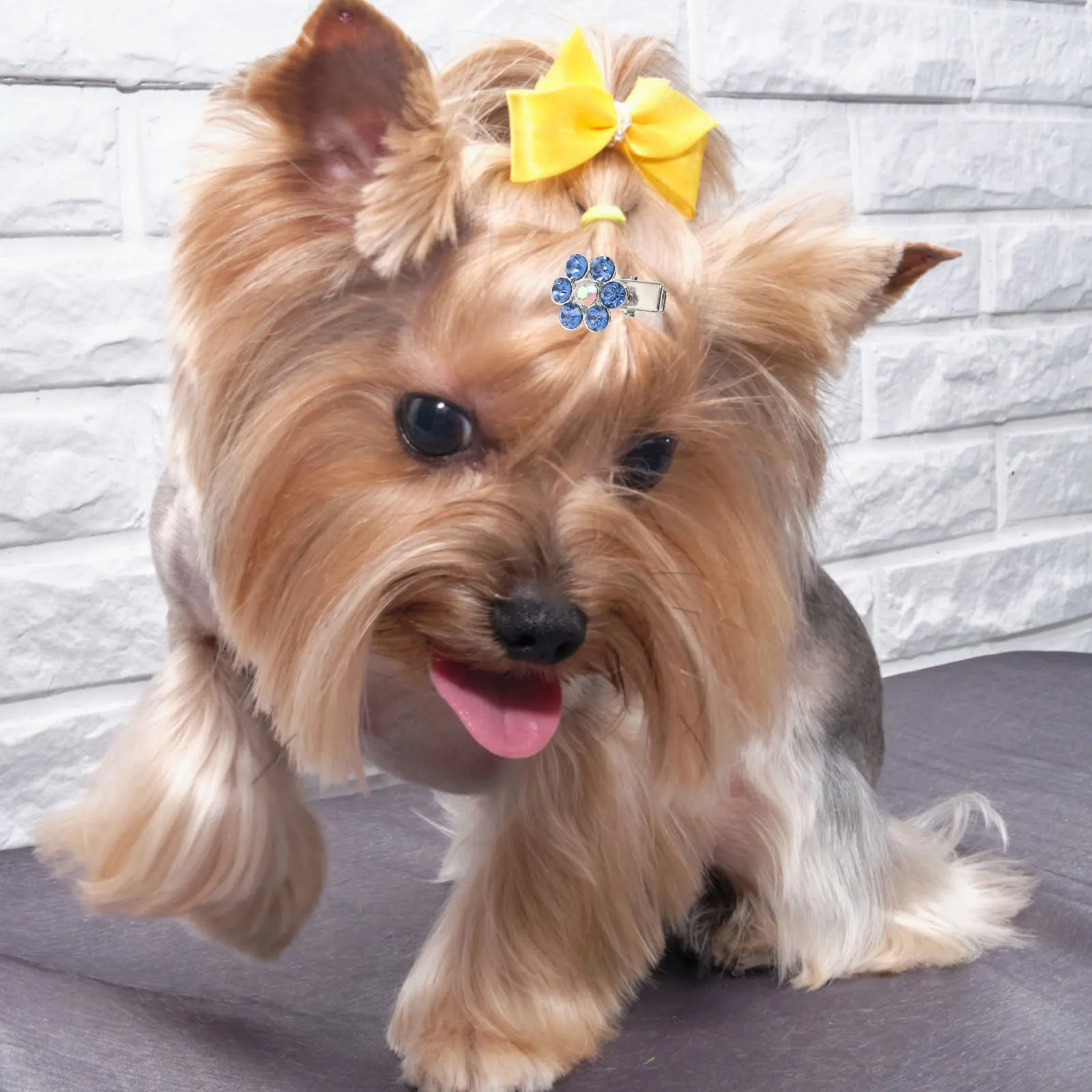 

2Pcs Dog Hair Clips Premium Pet Hair Accessories with Rhinestone Flower Design Suitable for Daily Event Wear Pet Headdress