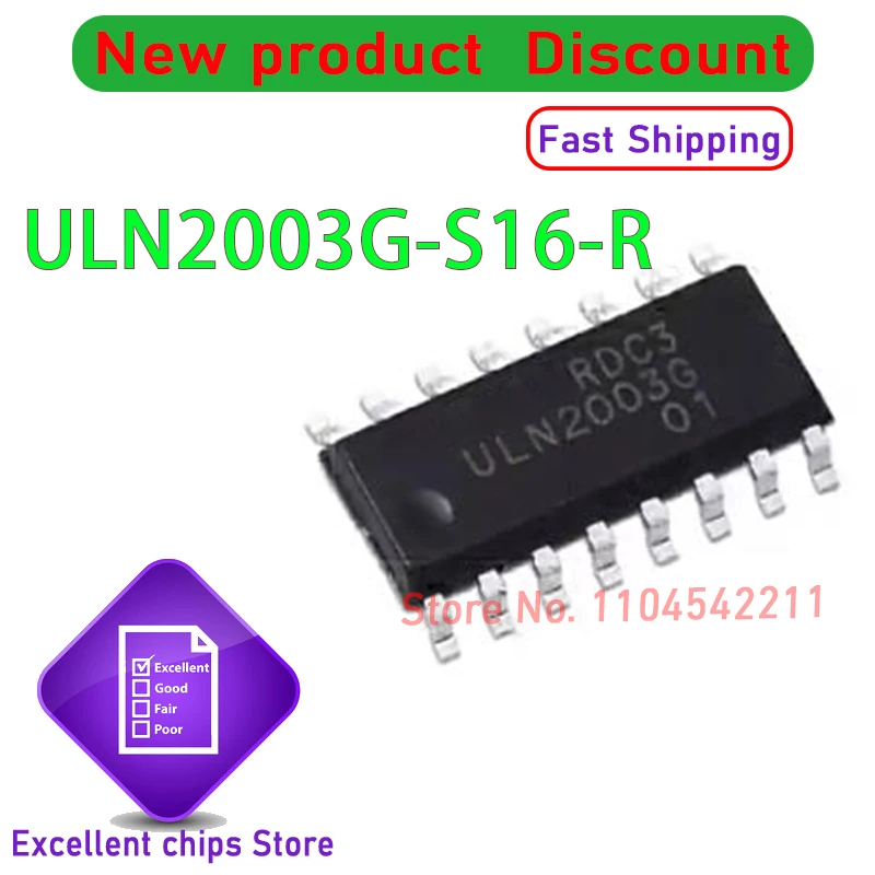 10PCS-500 TEILE/LOS ULN2003G ULN2003G-S16-R SOP16 Neue original