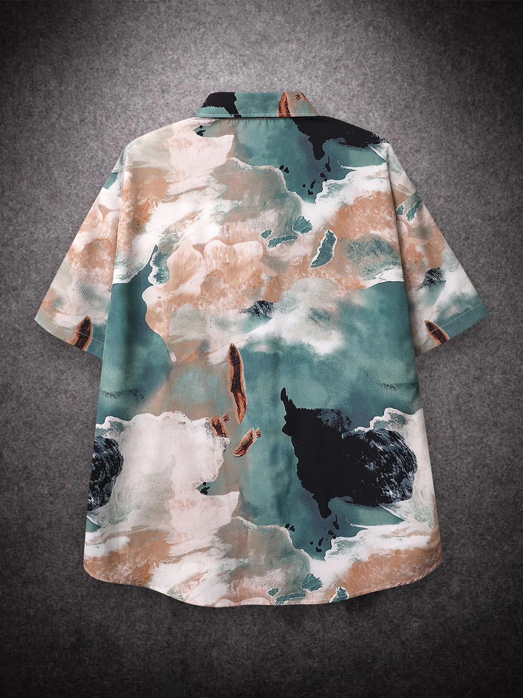 Sycpman Retro Hiphop Print Short Sleeve Shirt Men Loose Casual Shirts for Summer Hawaiian Clothing Streetwear