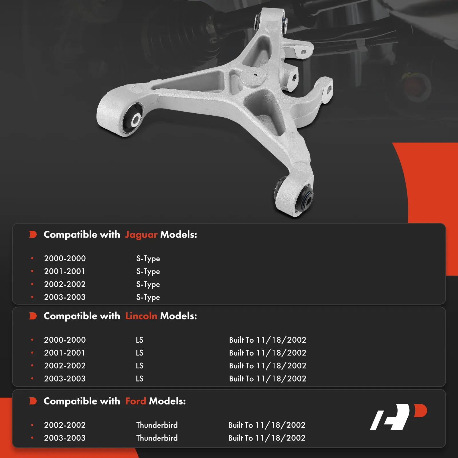 A-Premium Rear Left Lower Control Arm for Lincoln LS 2000-2003 Jaguar S-Type 2000-2003 Ford Thunderbird 2002-2003
