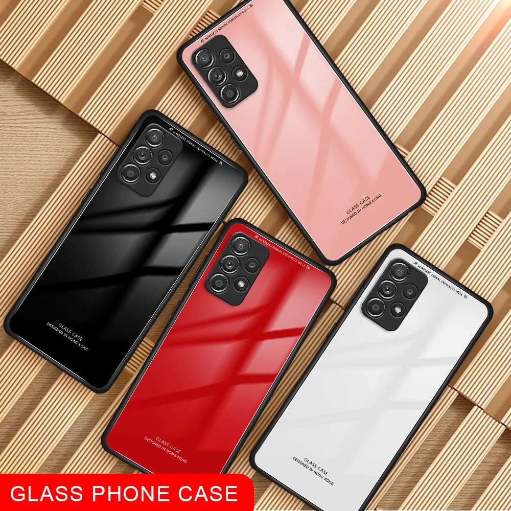 Luxury Tempered Glass Case For Samsung Galaxy A53 A54 A34 A55 5G Back Cover Protective Cases For Samsung A54 A53 A34 5G Coque