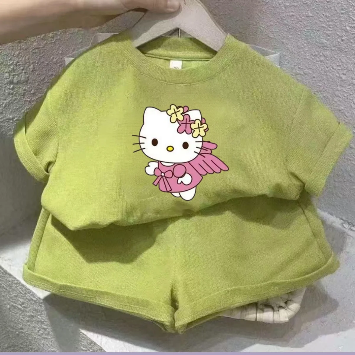 Summer Baby Clothes Set Kid Girls Cartoon Printed Short Sleeve T-Shirts Top And Shorts Bottom 2 Pieces Suit Children Tracksuits