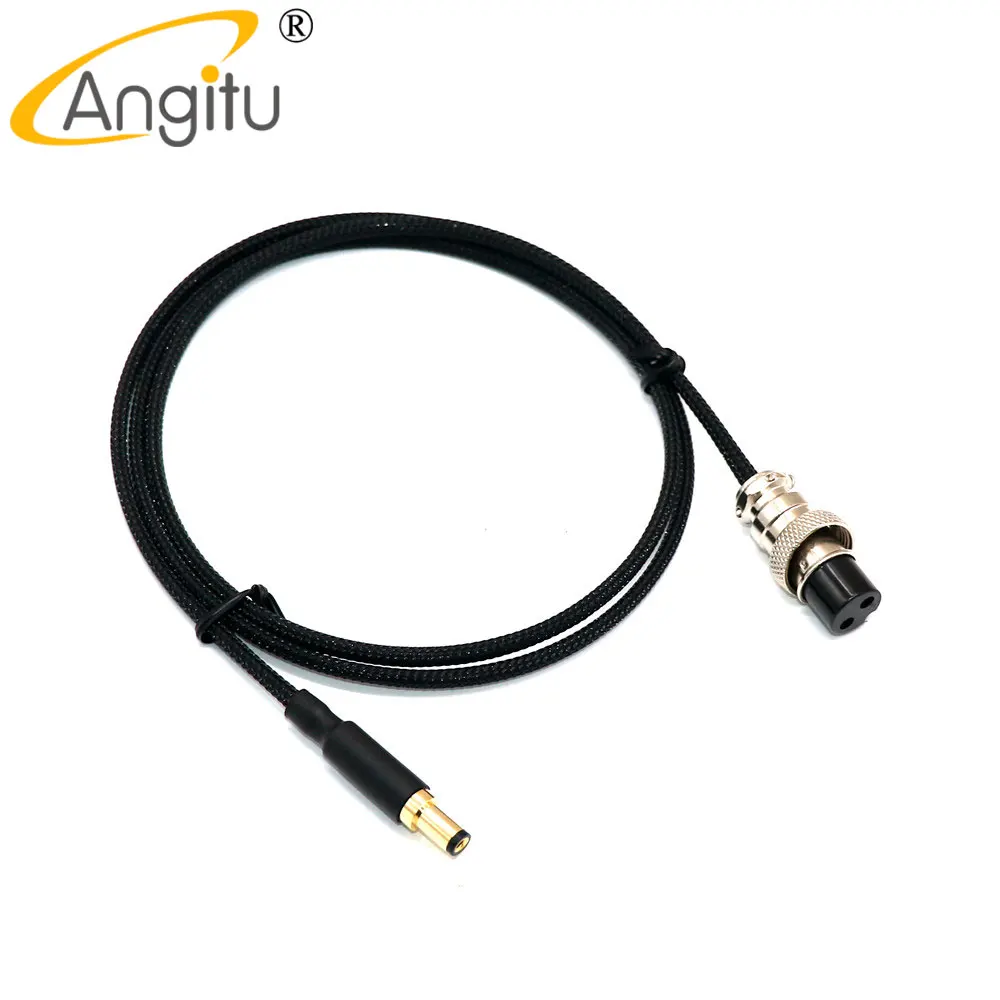 Angitu Audiophile Silver Plated GX16 2P to DC 5.5*2.1 to 5.5*2.1/5525 to 5525/ 5521 to 5525 Linear Power Supply Adapter Cable