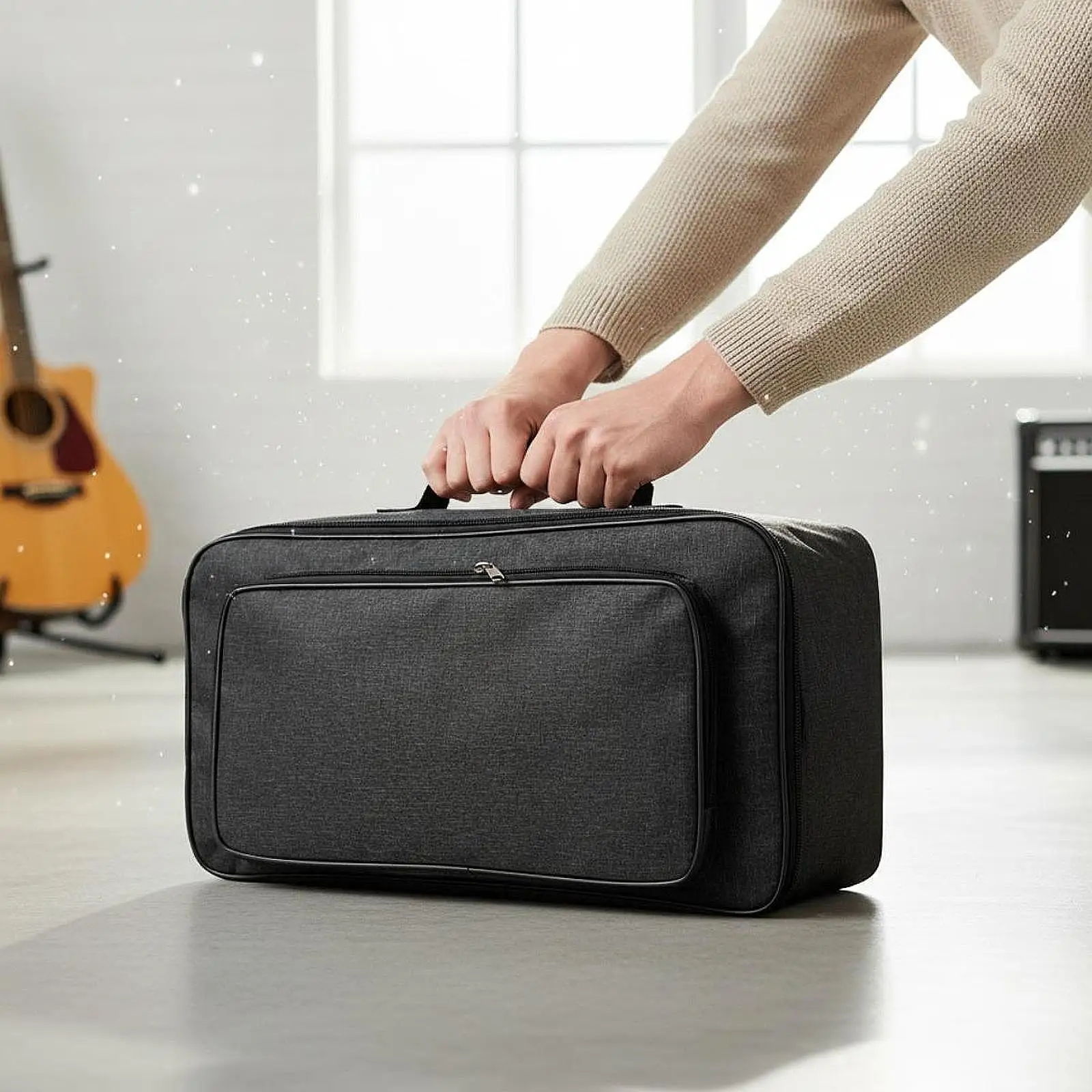Spacious Effects Pedal Board Gig Bag Protective Case for Guitar Pedals Travel and Daily Use