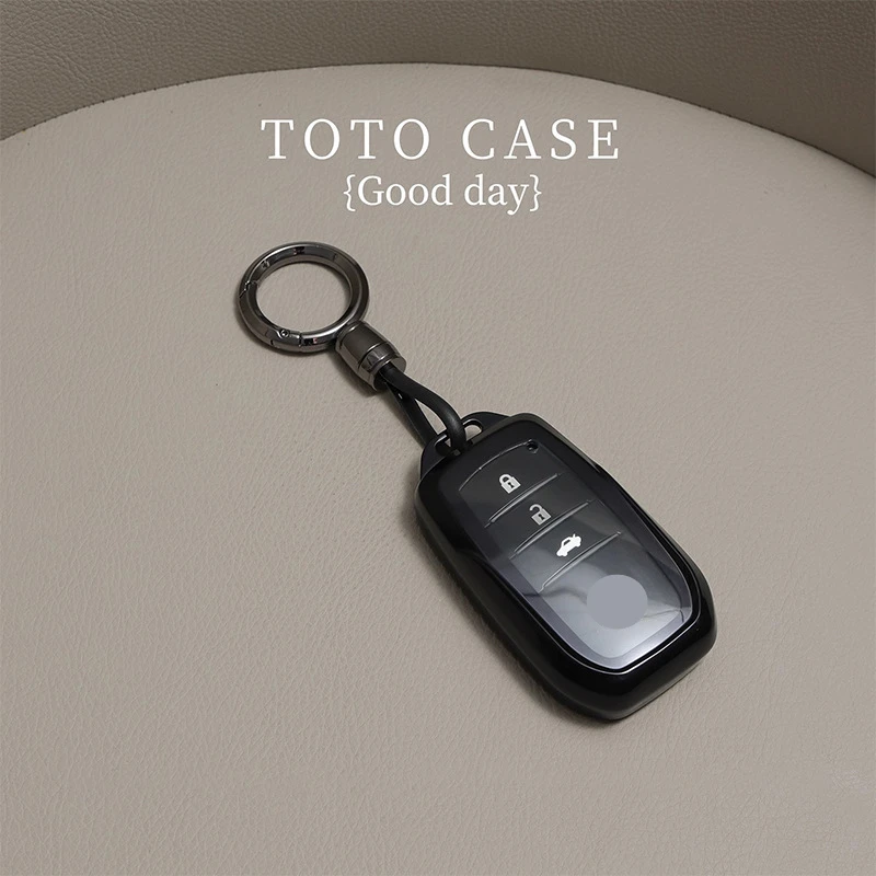 حافظة مفاتيح السيارة من البولي يوريثان غطاء عن بعد شل حامل سلسلة فوب لتويوتا كراون ميرا هايلاندر كورولا كروس بريوس كامري Rav4 Bz4x BZ3 #3