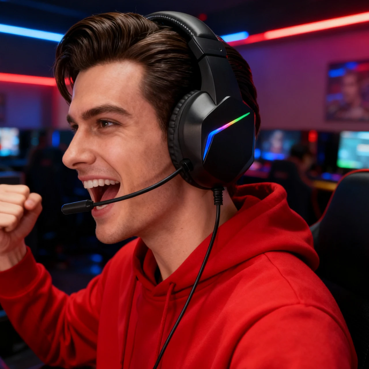 سماعات رأس سلكية H21 للألعاب والكمبيوتر والموسيقى تناسب الدورات عبر الإنترنت والمؤتمرات وأعياد الميلاد. يعمل مع PS4/PS5/Xbox/Switch/