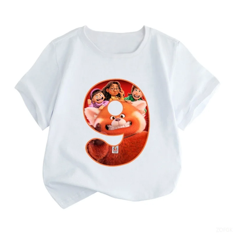 

Summer New Cute Red Bear Digital Printed Children's Clothing Round Neck Casual Short Sleeved