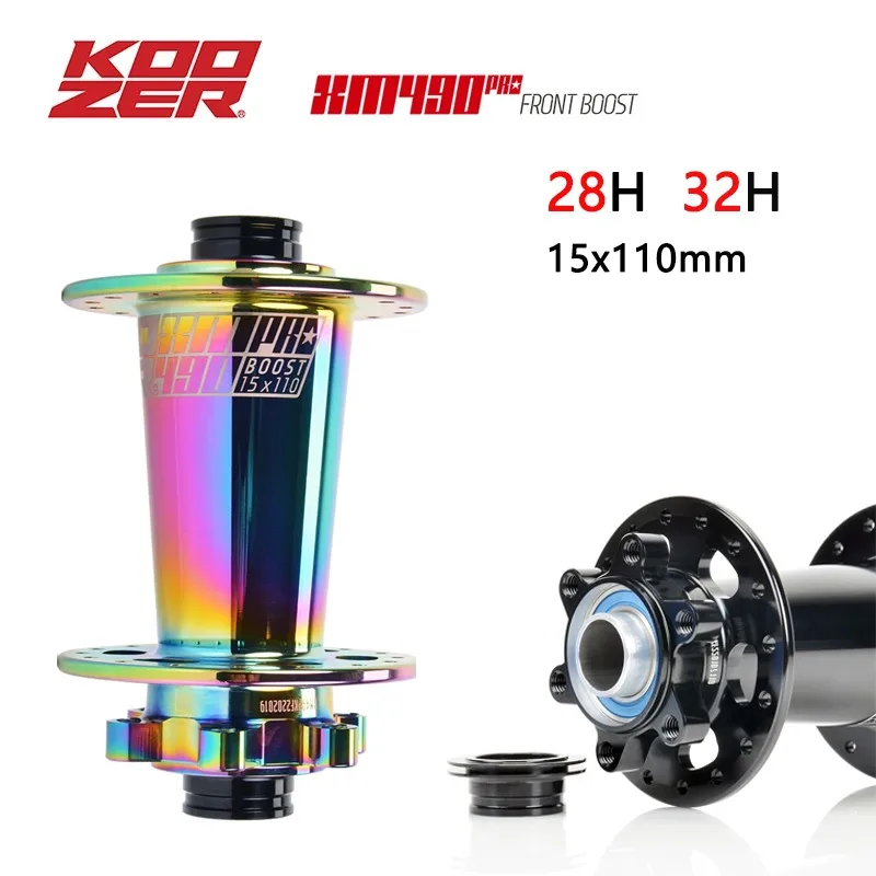 

KOOZER XM490 PRO Boost Передняя ступица MTB 28/32H 110x15 мм Герметичная система подшипников 6-болтовая ступица дискового тормоза Детали для эндуро/гравита и велоспорта