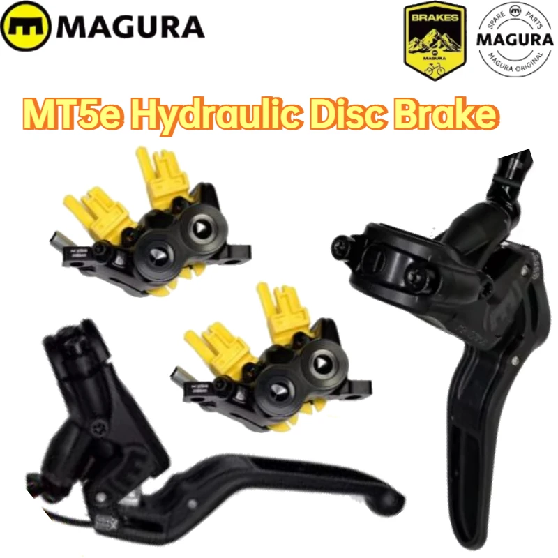 MAGURA MT5e Hydraulic Disc Brake, 4-Piston E-Bike Brake with Power Cut Off Switch, Mountain Bicycle Hydraulic Brake Set