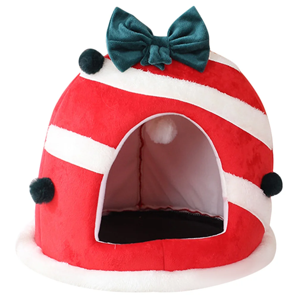

Pet Bed Christmas Cat Bed for Small Dogs Cats Warm Cozy Sleeping Cushion Cartoon Shape Versatile Use Anywhere Cartoon Dog Nest
