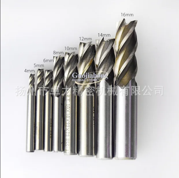 Straight shank end mill Three-edge hardened three-tooth milling cutter Milling slot drilling