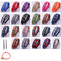 Fashion Watchband Stripe Replacement Men Women Nylon Watch Band With Silver Pin Buckle 16MM 18MM 20MM 22MM  Quick Release Strap