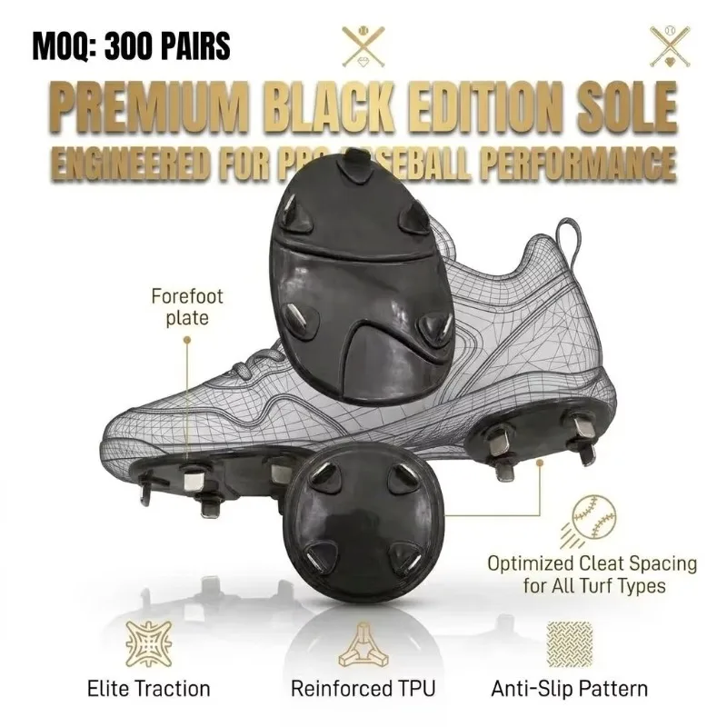 Self‑adhesive TPU Baseball Sole Pad Split Design Wear‑resistant Replacement Insole for Sneaker Modification