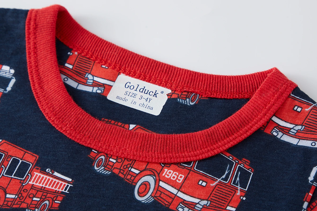 100% Baumwolle Kinder-Pyjama-Set für 1-8 Jahre alte Jungen und Mädchen, vollflächig bedruckter Cartoon-Pyjama, 2-teilig, bequemer Langarm-Hausanzug – Detail 11