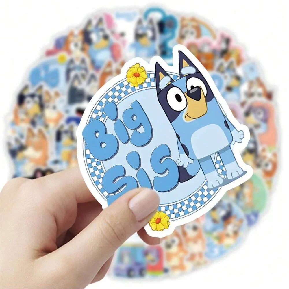 

55PCS Cartoon Bluey Family Animation Sticker DIY Phone Laptop Luggage Skateboard Graffiti Decals Fun for Kids Toys Gifts
