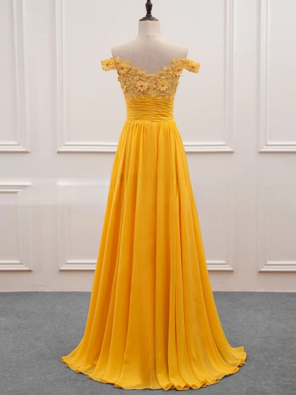 Affascinanti abiti da sera in Chiffon giallo romantico abito a trapezio per la sposa elegante abito da sposa lungo fino al pavimento Vestido De Novia