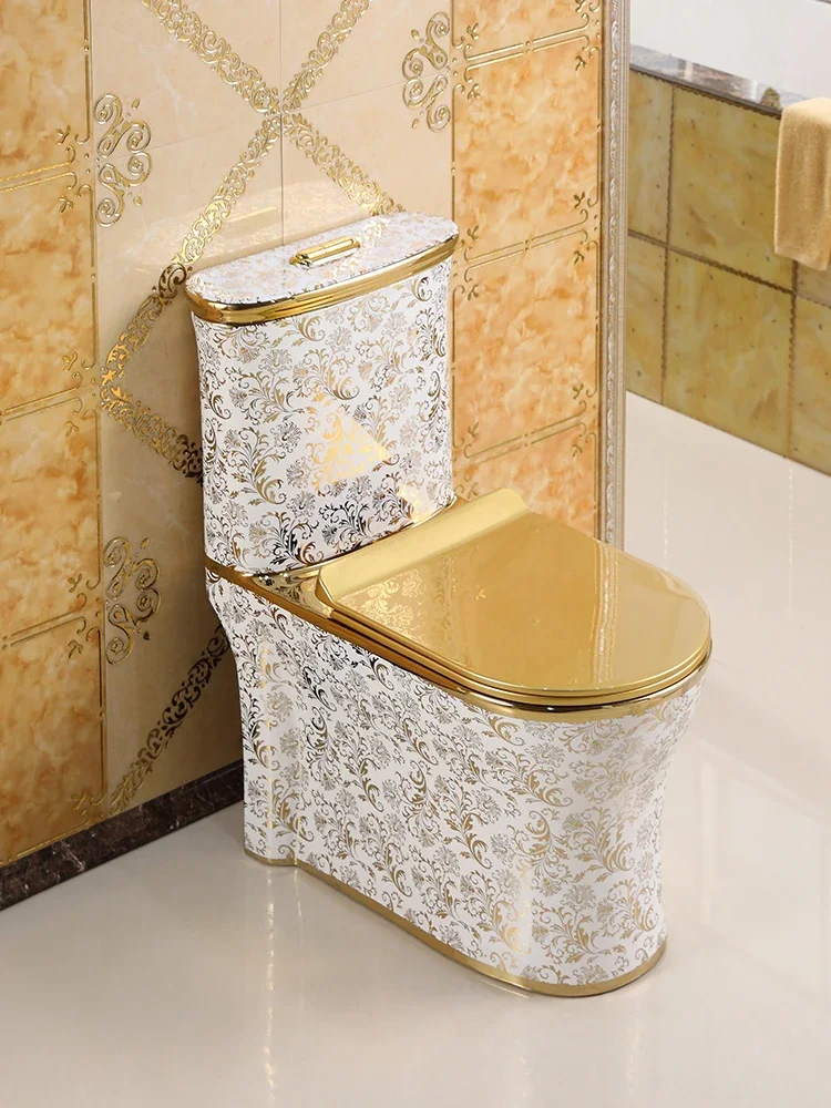 

Золотой унитаз, креативный шкаф для воды, водосберегающий сифон, устойчивый к запаху и водосберегающий цветной унитаз