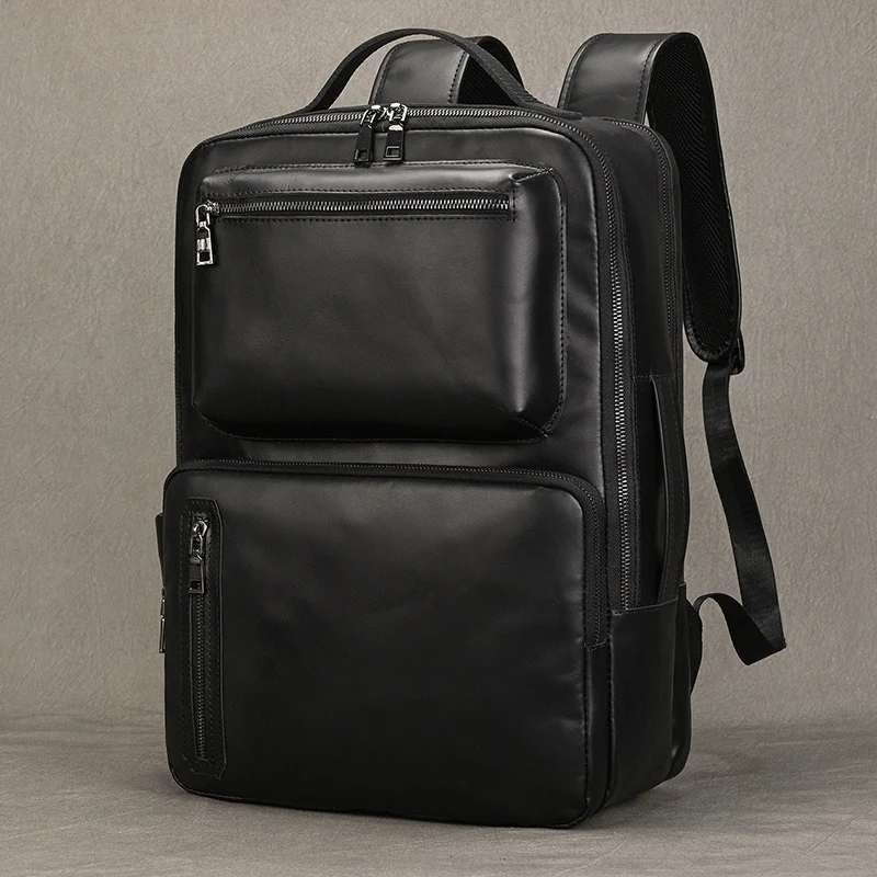 

Высокомодный мужской кожаный рюкзак для 15,6-дюймового ноутбука из натуральной кожи, школьная сумка для мужчин и женщин, ретро-стиль, большой размер