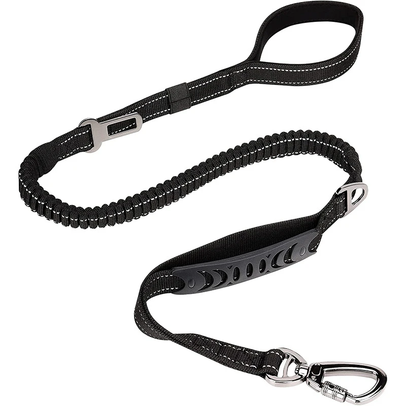 

Reflective Shock Absorbing Dog Leashes with Car Seat Belt for Large Dogs Heavy Duty Tactical Bungee Dog Leash No Pull Dog Leash