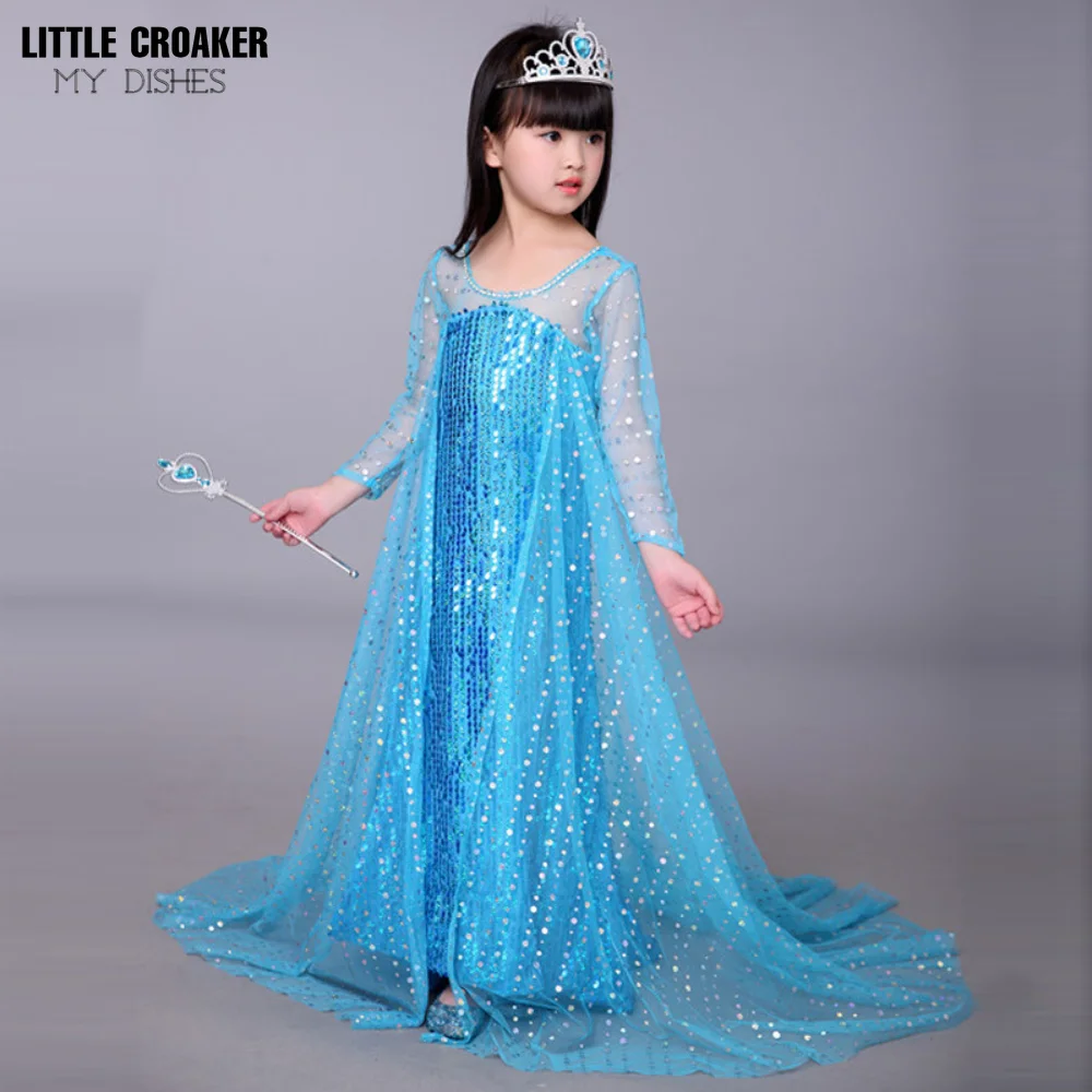 European Designer American Princess Clothes for Kids Party Costume Carnival Fairy Elsa Disguise Costumes for Children