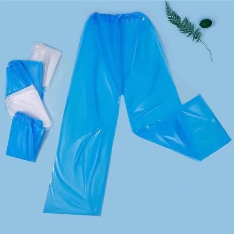 5PCS Disposable Raincoat Pants Portable Splash Proof Split Raincoat Outdoor Travel Drifting Cycling Feet-wrapped Rain Pants
