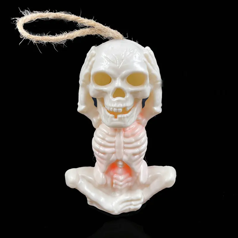 

2PC set Halloween Night Props Skulls Candles Lights Ornaments Bar Scene Arrangements Dress Up Horror Glow