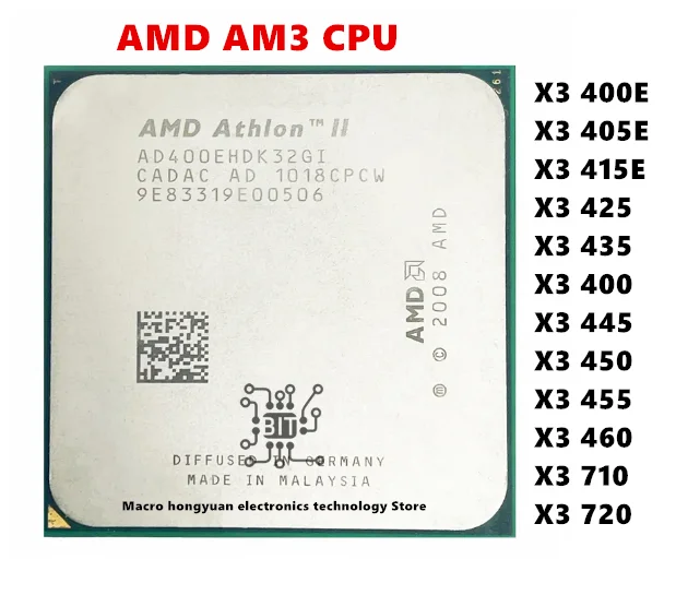 Amd AM3 Cpu X3 400E…