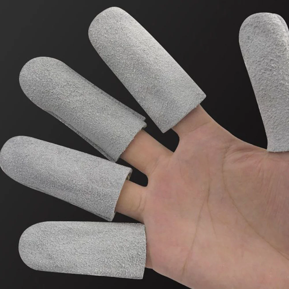 

5pcs Finger Cot Sewing Guards Knitting Covers Embroidery Finger Guards For Sewing Hand Protective Cowhide DIY Accessories
