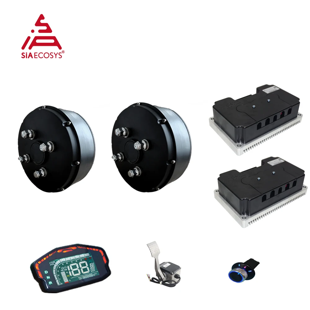 QSMOTOR 205 3000W V3 Brushless Dual Motor Car Wheel Hub ND72450 Controller 72V 80KPH Electric Motorcycle Conversion Kit