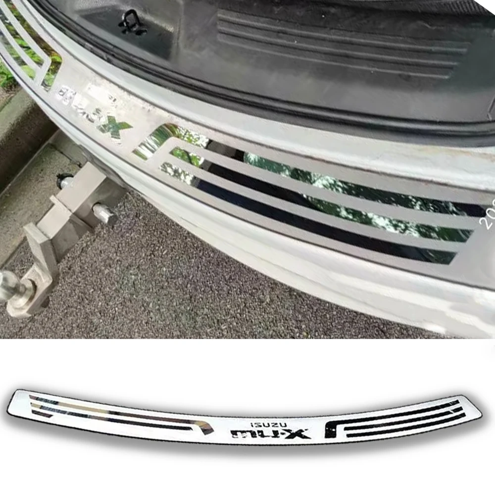 

For Isuzu MU X Accessories Trunk Trim Rear Bumper Threshold Protector Cover Car Door Sill Stickers Styling 2020 2015 2017 2018