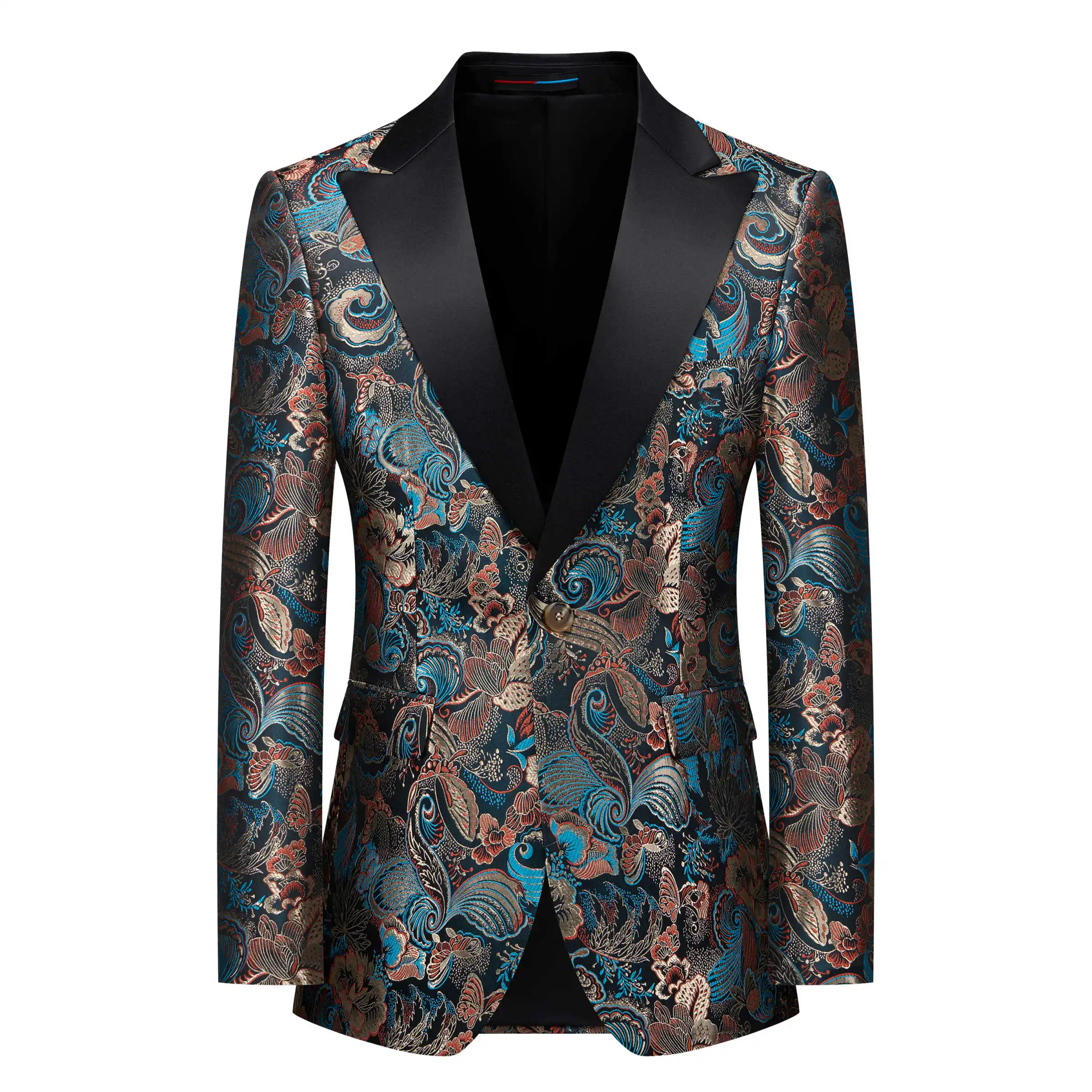 싱글 브레스트 남성 정장 긴 소매 자카드 패션 신랑 턱시도 웨딩 비즈니스 블레이저 Masculino Customized