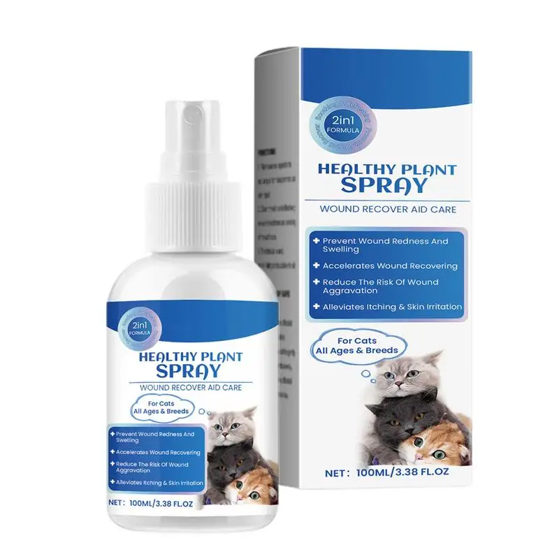 Cat Itchy Skin Relief 100ml Anti Itch Skin Care Cat Spray Natural Cat Wound Healer Hot Spots Relief Dry Skin Repair Liquid For