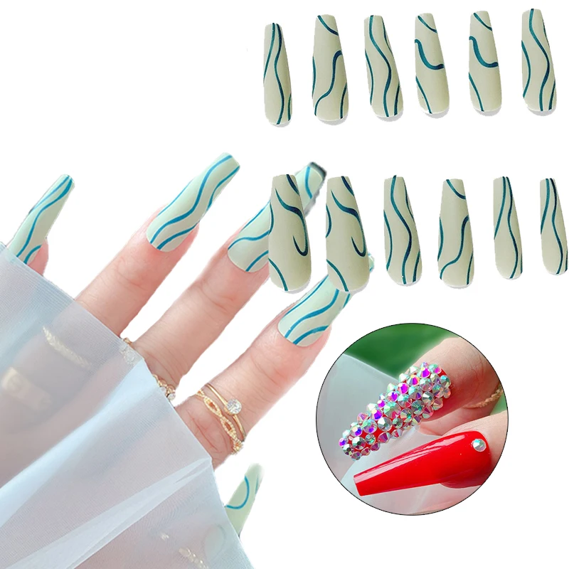 

24pcs New Removable Artificial Press On Nail Art Detachable Fashion False Nails With Designs French Manicure Tools Full Cover