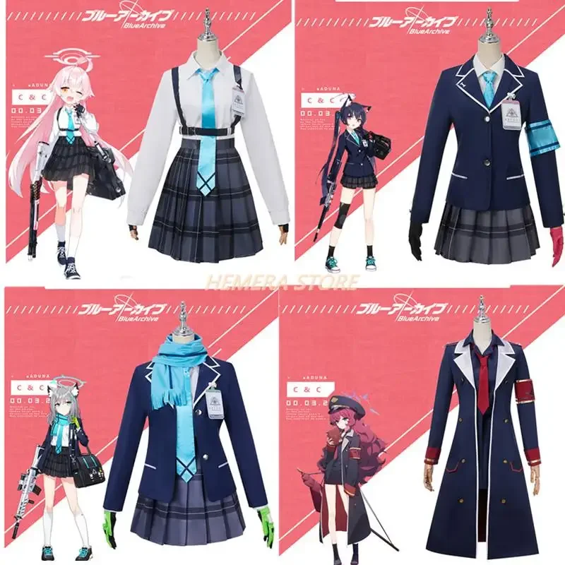 Anime blu Archivio sunaookami Shiroko Kuromi Serika Takanashi homino Natsume Iroha costume cosplay per le donne uniforme Halloween