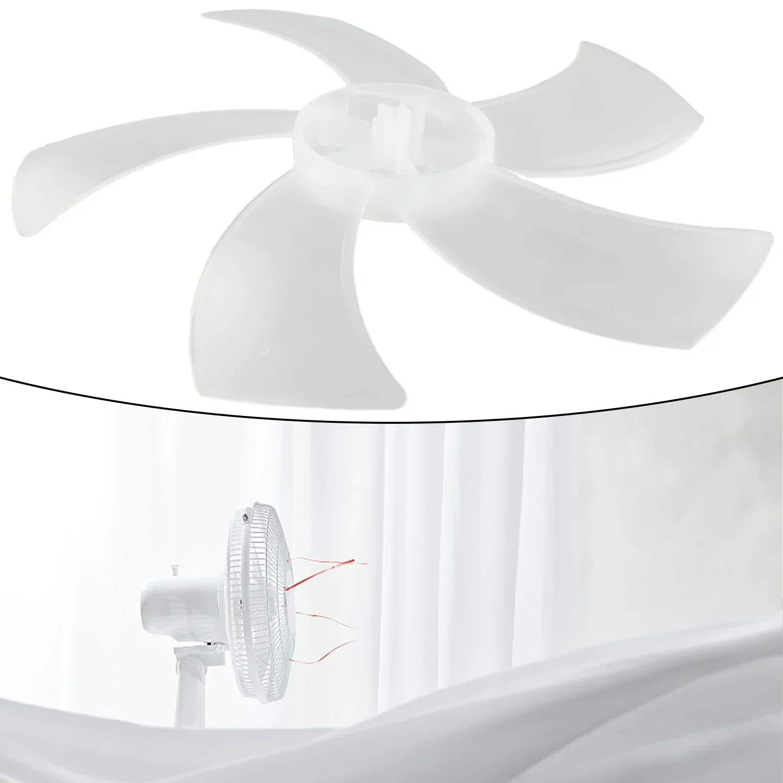 Accessories Fan Blade Plastic Household Slow Noise Wind Blade With Nut Cover 1PC 5 Leaves Electric For Pedestal