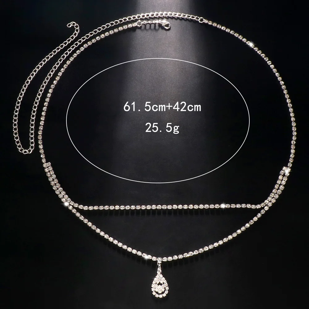 Rhinestone Belly Waist Chains for Women Fashion Body Chain Belly Button Rings Piercing Body Decoration Accessory