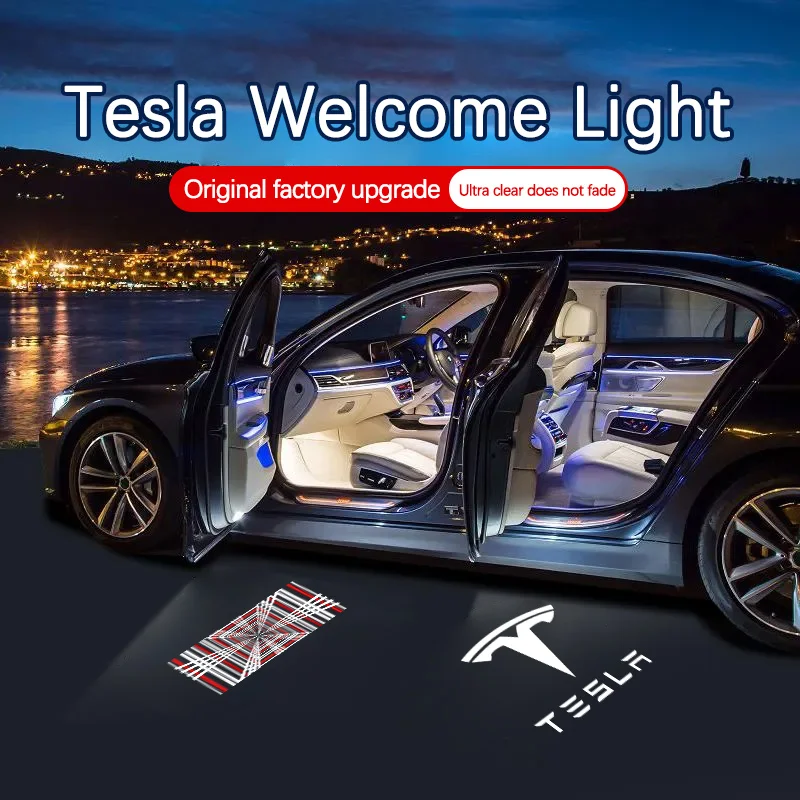테슬라 모델 3 모델 Y 모델 S 모델 X LED 자동차 프로젝터 고스트 섀도우 웰컴 라이트용 LED 전구 액세서리