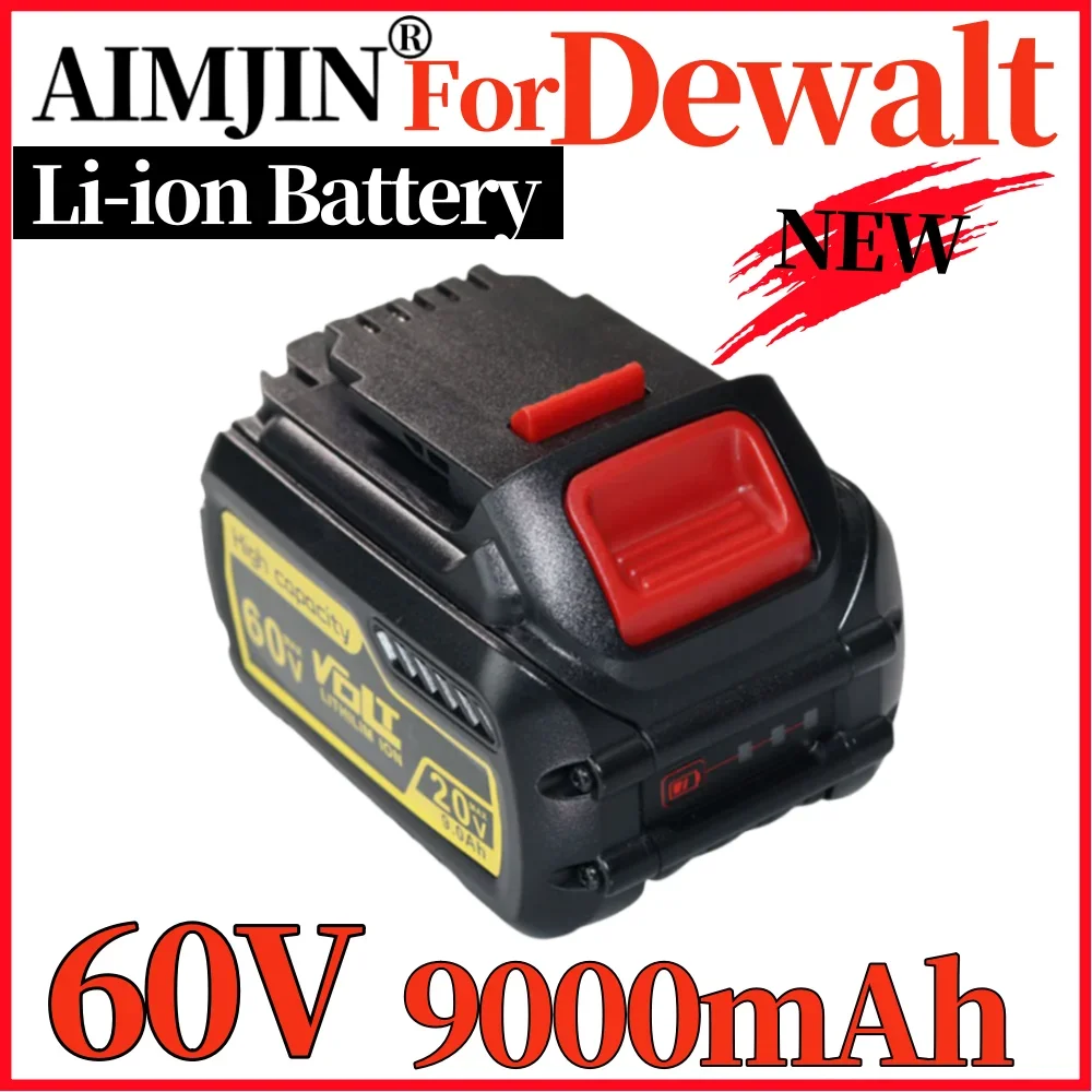 9000mAh For Dewalt  60V 20V Battery Replacement Battery Tools Power Drill Battery DCB606 DCB612 DCB609 DCB205 DCB18