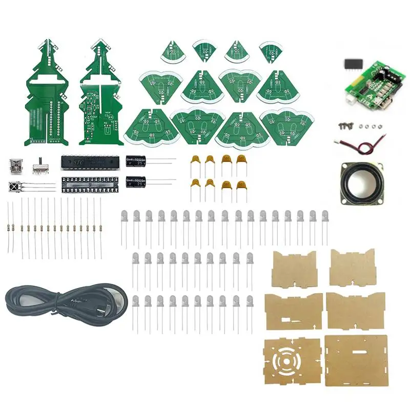 3D Colorful Three-dimensional Christmas Tree Parts Music/bluetooth DIY Electronic Kit