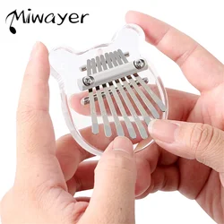 Miwayer 8 Key Kalimba Instrument Mini Musical Keyboard Thumb Piano Wooden Gifts Acrylic Thumb Piano Portable Christmas Gift