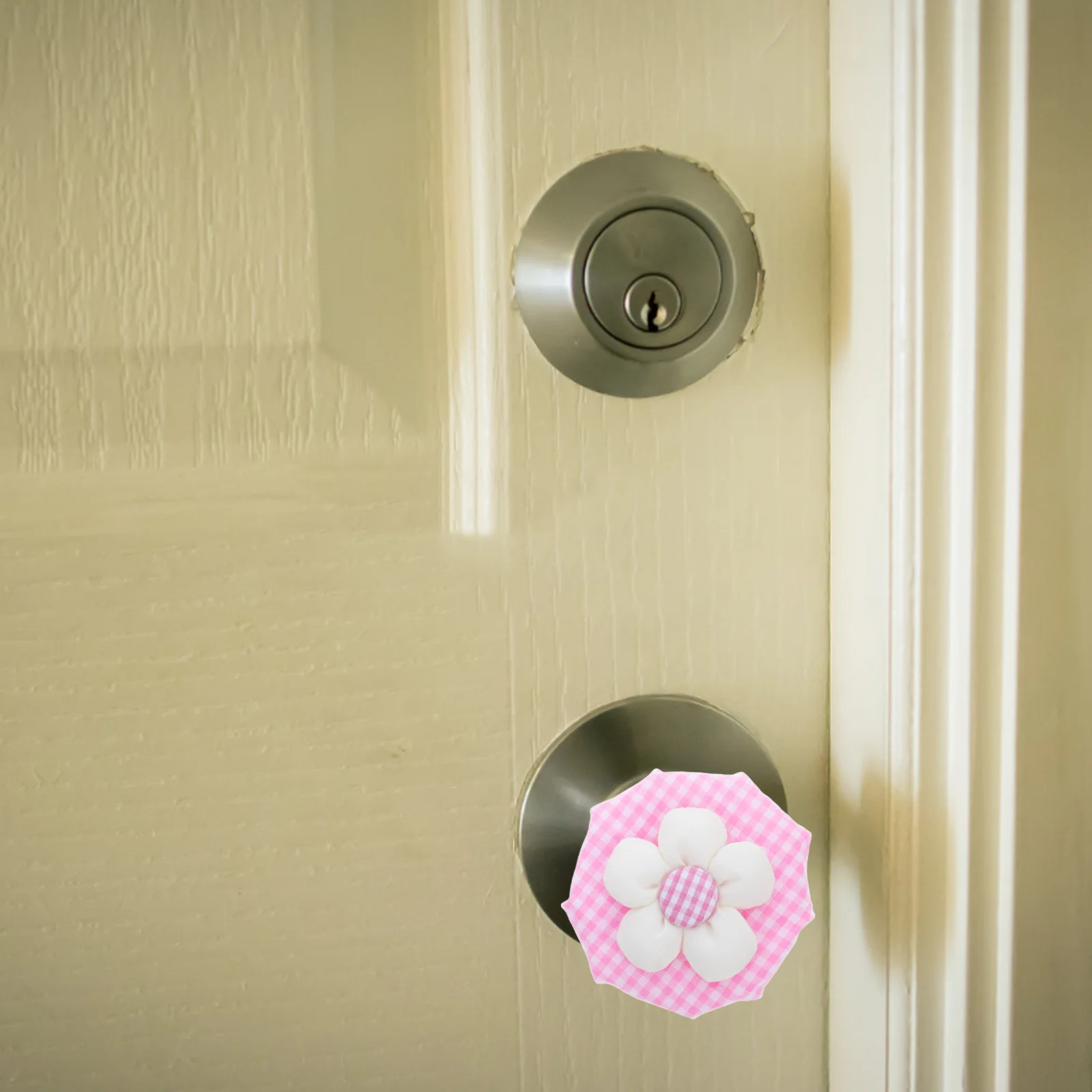 

2pcs Door Knob Protective Covers Soft Round Handle Covers For Home Safety Decorative Cloth Flower Design Cabinet Knob Cover Wall