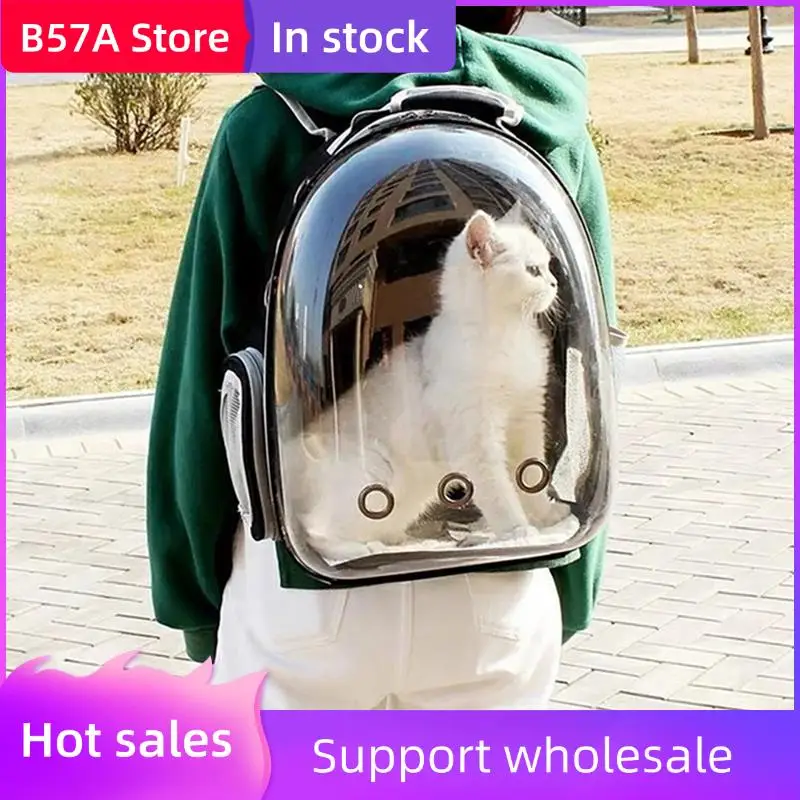 

B57A Carrying Bag Space Pet Backpack Breathable Portable Transparent Backpack Puppy Dog Transport Carrier Space Capsule Bag