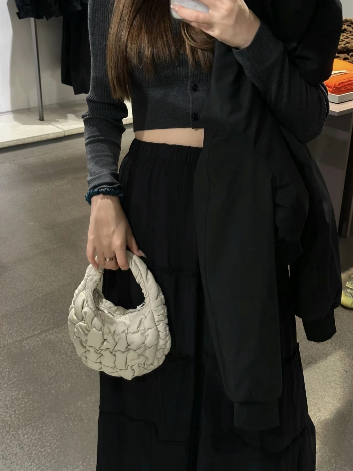 

Folded Dumpling Handbag Cloud ape Faionable Women's Purse Korean Sle Nylon Material Casual Use Youth Friendly