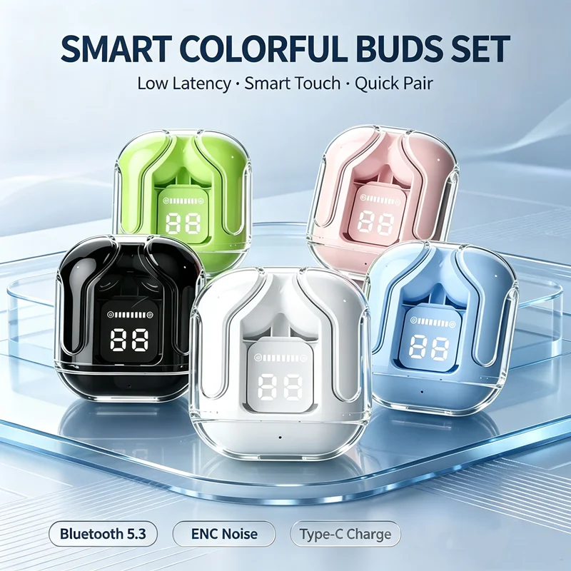 Wireless Mini Earbuds LED Power Digital Display TWS Headset Stereo Sound Bluetooth-compatible 5.3 For All Smartphones