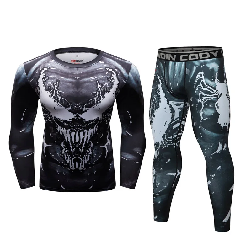 

MMA BJJ Rashguard T Shirts Rash Guard Fitness Tracksuit Boxing Jersey Set Muay Thai Compression Men MMA Kickboxing Sport Suit 03