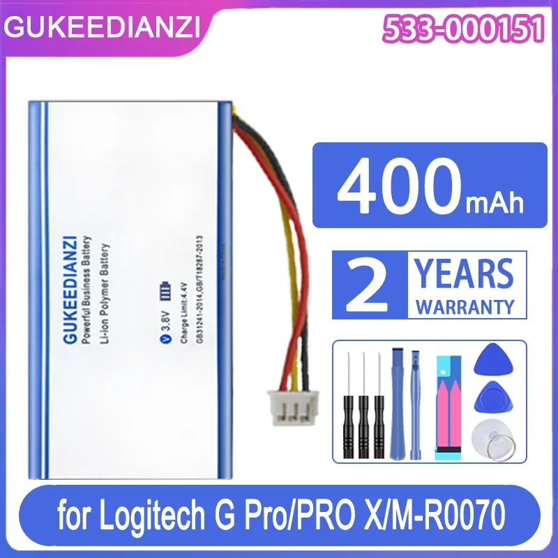 GUKEEDIANZI Replacement Battery 533-000151 400mAh for Logitech G Pro/Pro Wireless/PRO X Superlight M-R0070