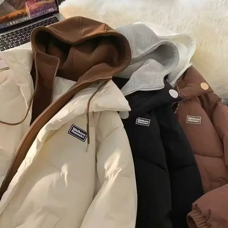 الرجال Thiened الشتاء القطن Jaet معطف مقنع الدفء أكثر من 250 Pou الأمريكية Sle وهمية قطعتين ملابس قطنية اتجاه الشباب