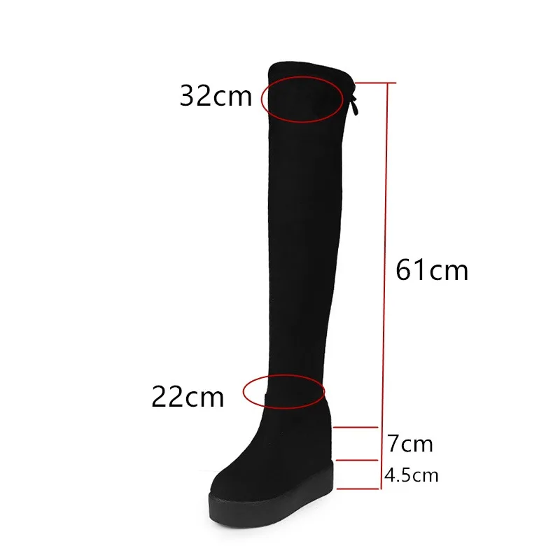 Maogu Woman Long Over-the-knee Boot Women\'s Winter Platform Socks Boots for Women Shoes 2023 Fashion Hidden Heels Botas De Mujer